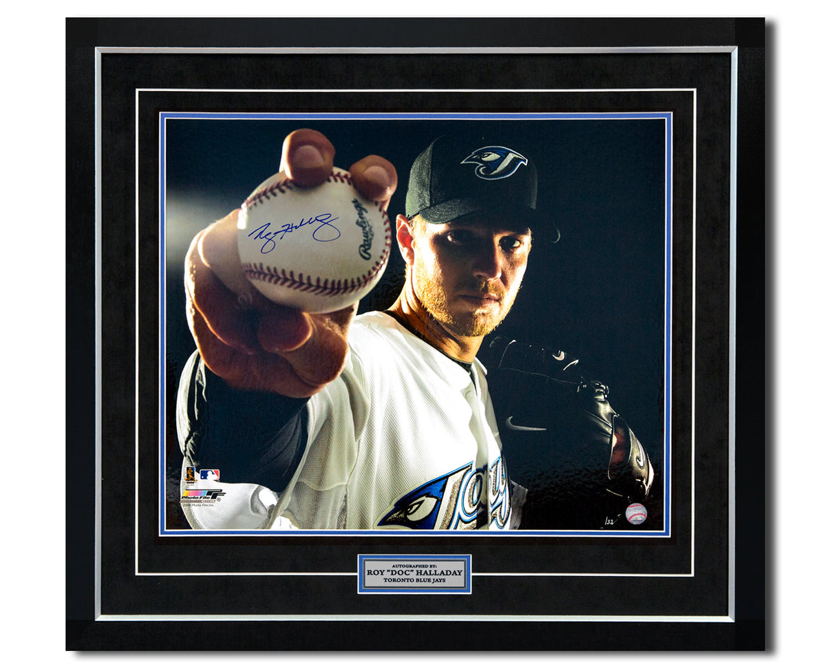 Signed Roy Halladay Photo - Jersey Number Collage 25x31 Frame #/32