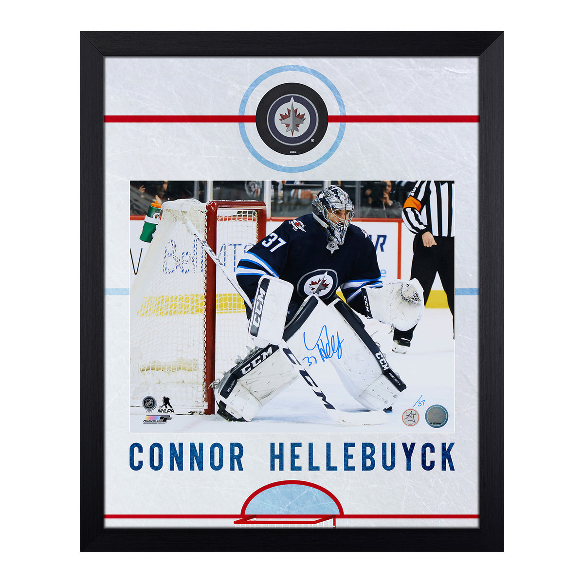 Connor Hellebuyck Winnipeg Jets Autographed Blue Fanatics