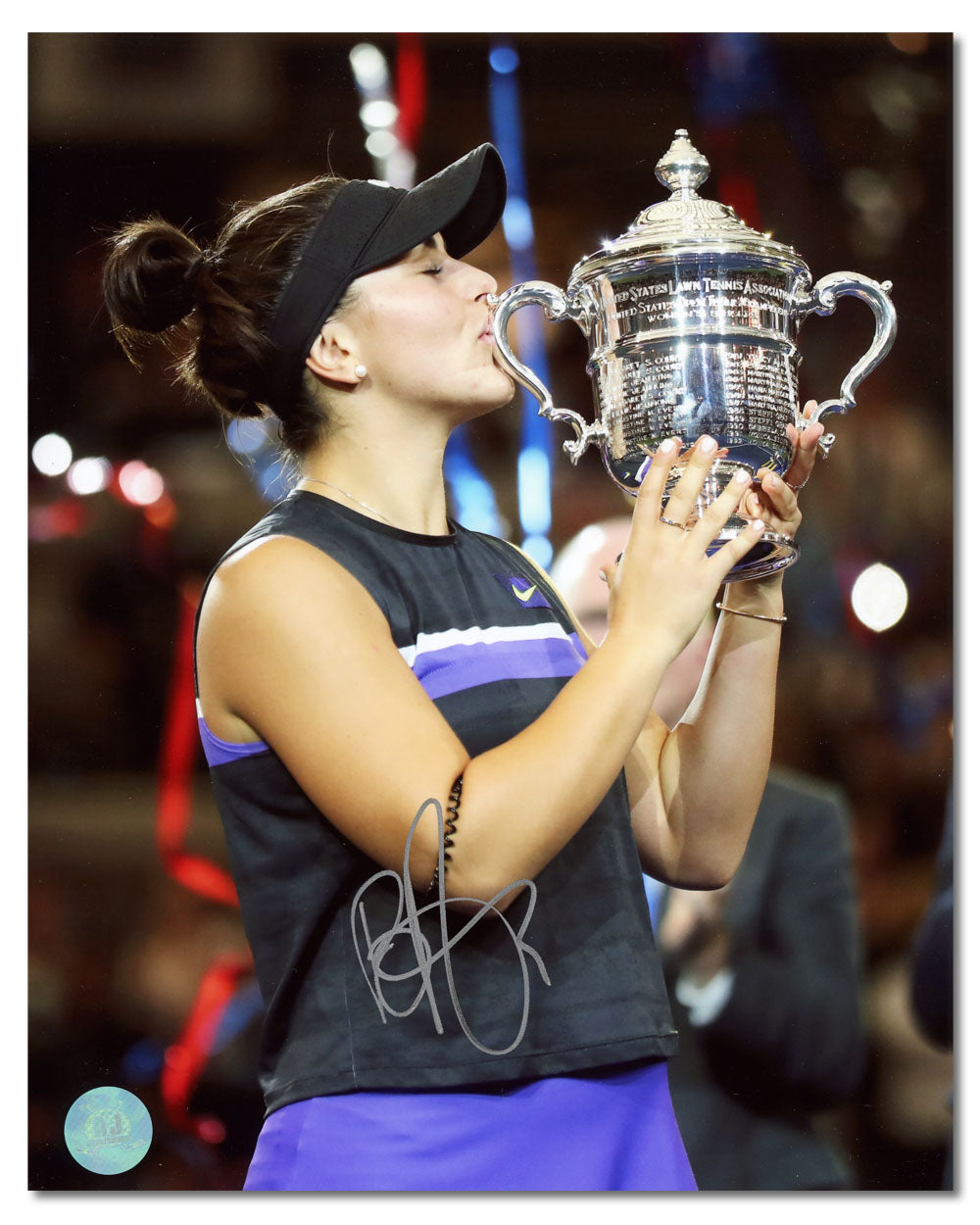 AJ Sports | Bianca Andreescu Signed 2019 US Open Tennis Trophy Celebration 8x10 Photo