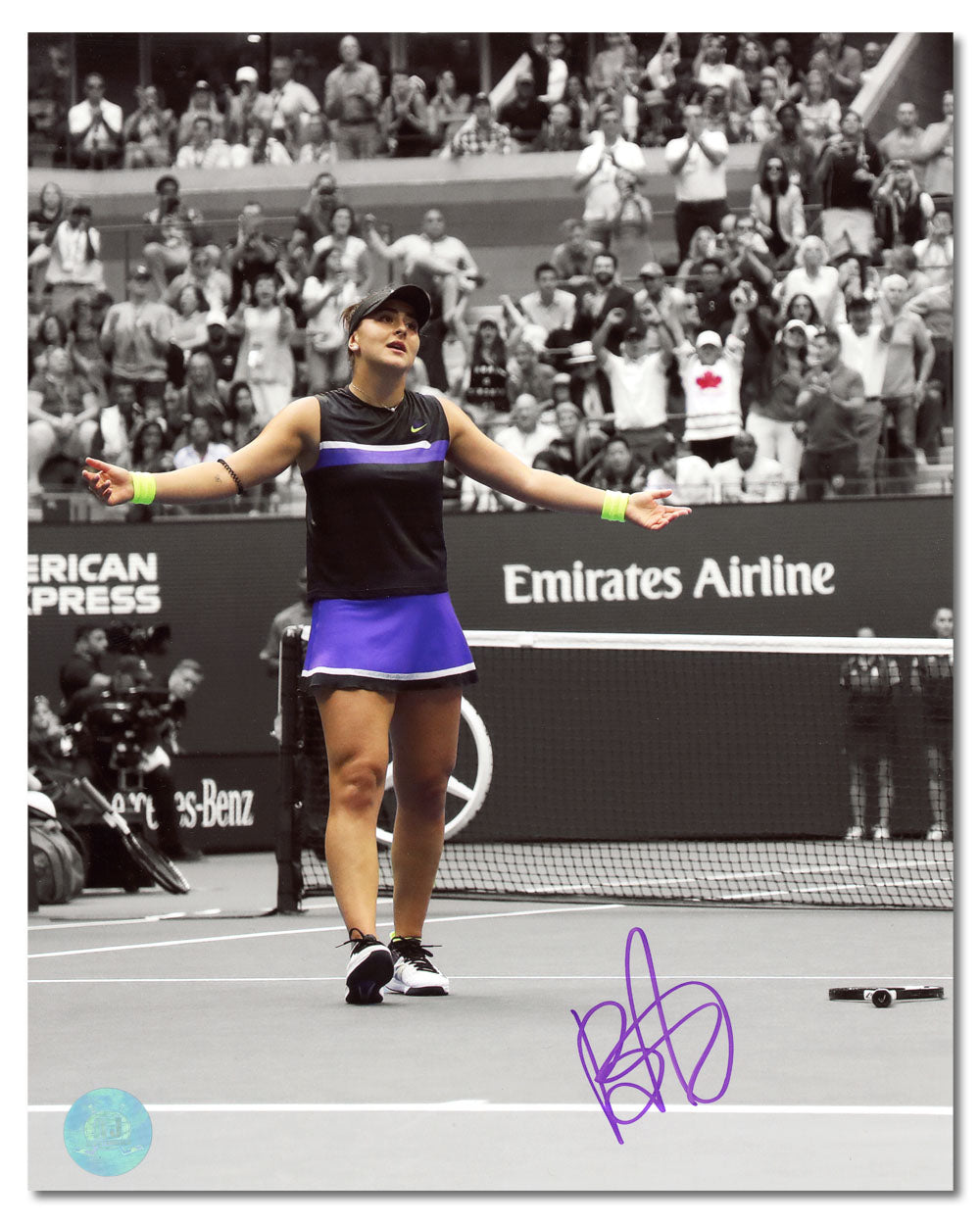 AJ Sports | Bianca Andreescu Signed 2019 US Open Tennis Match Point Spotlight 8x10 Photo