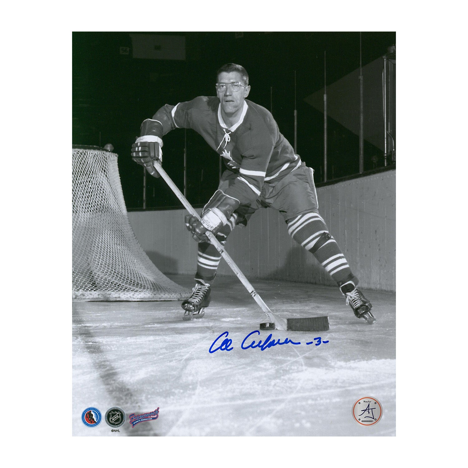 Al Arbour Toronto Maple Leafs Autographed Black & White Hockey 8x10 Photo | AJ Sports.