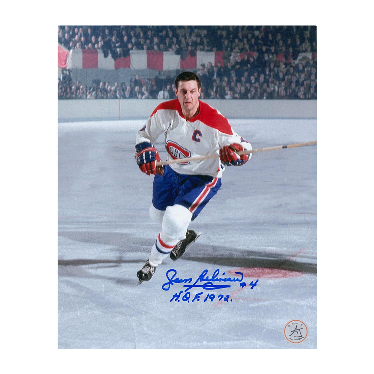 AJ Sports | Jean Beliveau Signed Montreal Canadiens Captain 8x10 Photo with Note