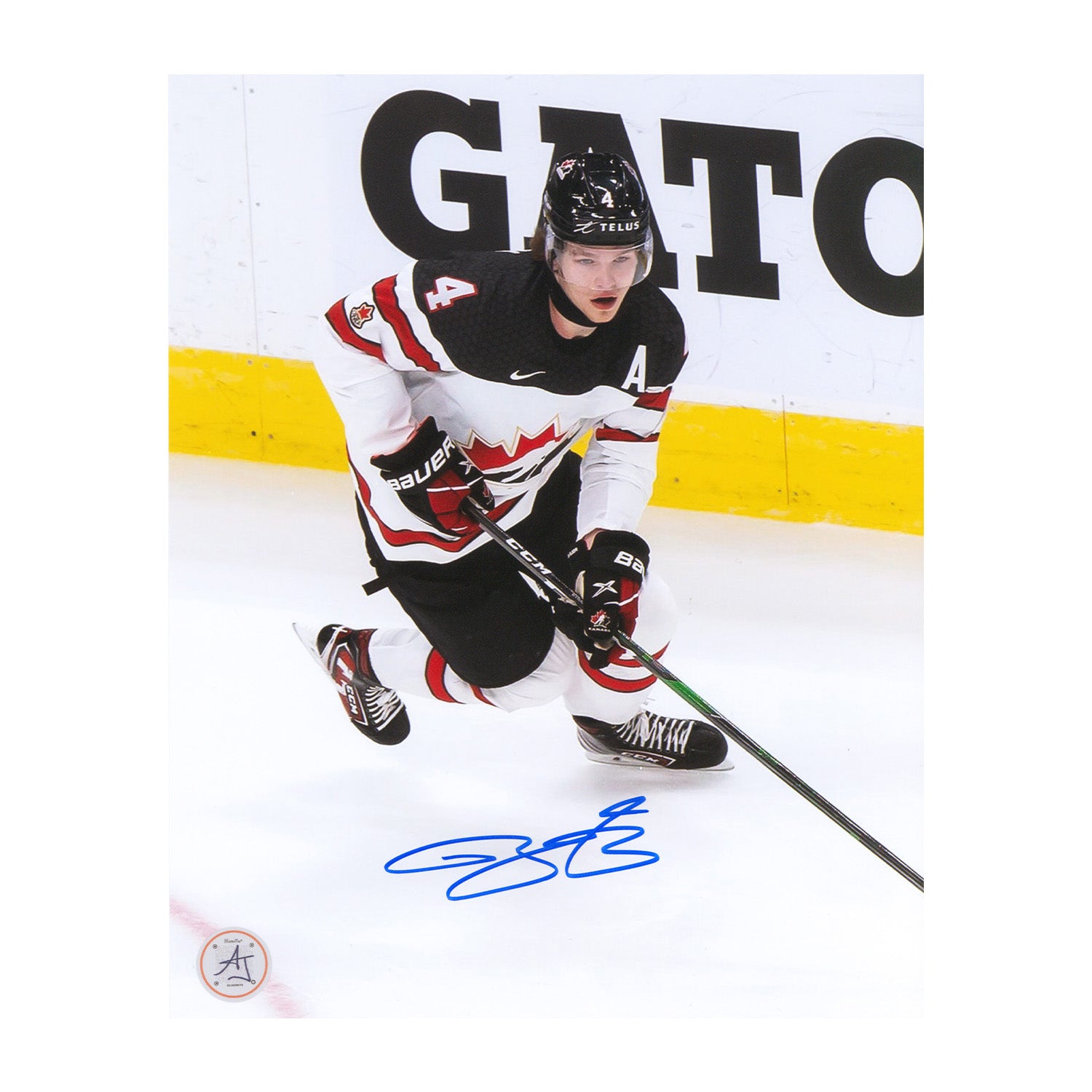 AJ Sports | Bowen Byram Autographed Team Canada World Junior Hockey 8x10 Photo