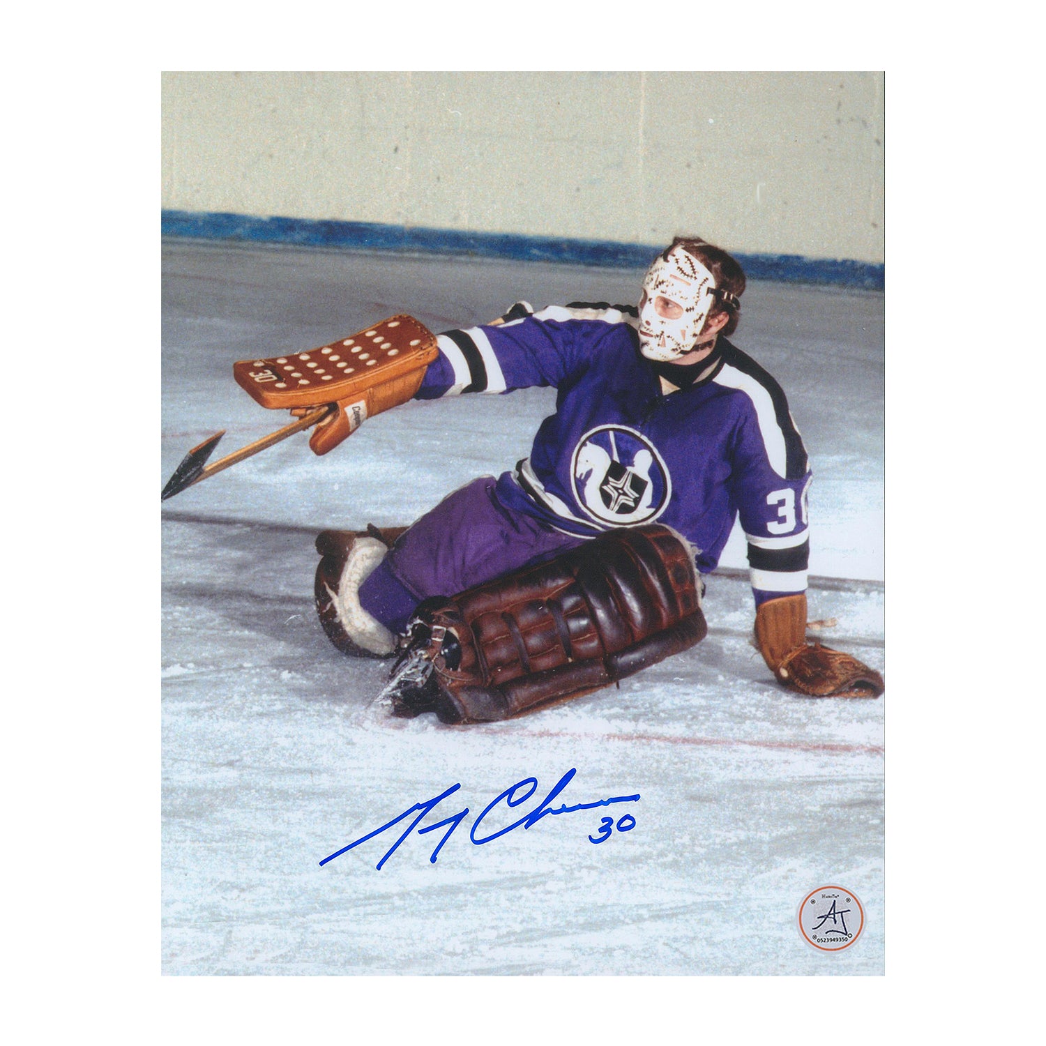 AJ Sports | Gerry Cheevers Signed Cleveland Crusaders WHA Retro 8x10 Photo