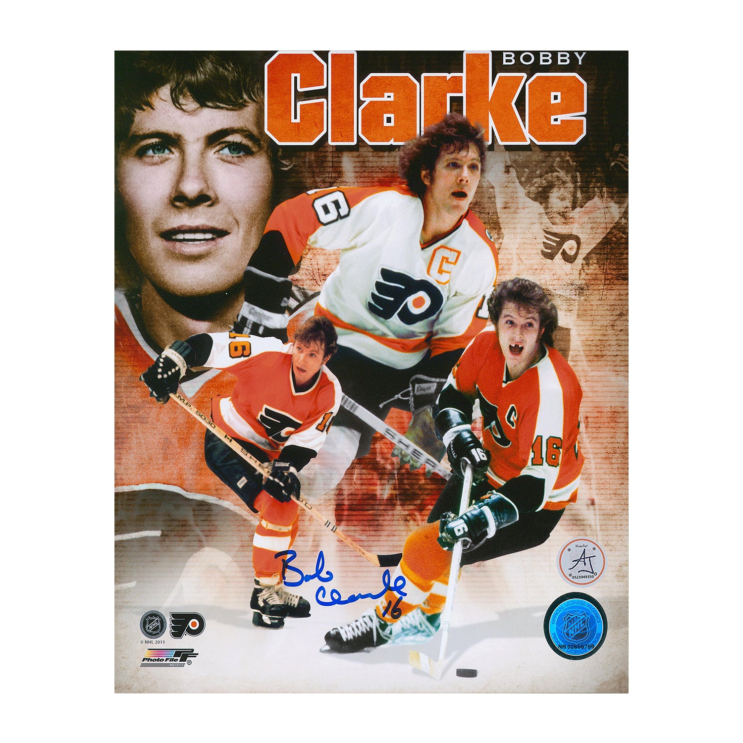 AJ Sports | Bobby Clarke Philadelphia Flyers Autographed Collage 8x10 Photo.