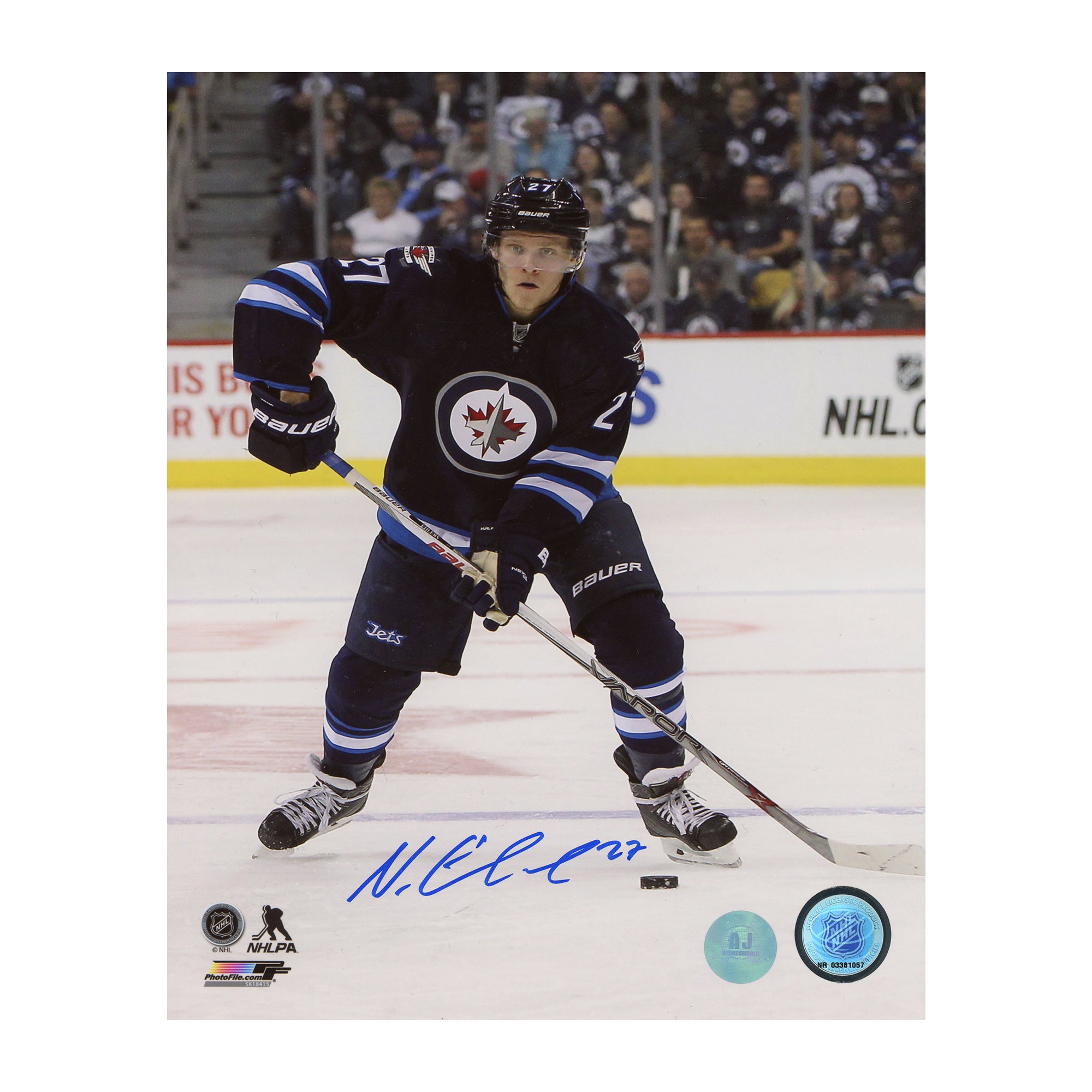 AJ Sports | Nikolaj Ehlers Autographed Winnipeg Jets Game Action 8x10 Photo