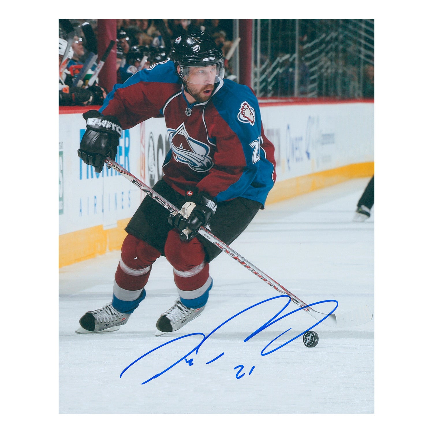 AJ Sports | Peter Forsberg Autographed Colorado Avalanche Puck Rush 8x10 Photo