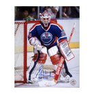 AJ Sports | Grant Fuhr Signed Edmonton Oilers Goalie 8x10 Photo with HOF Note 