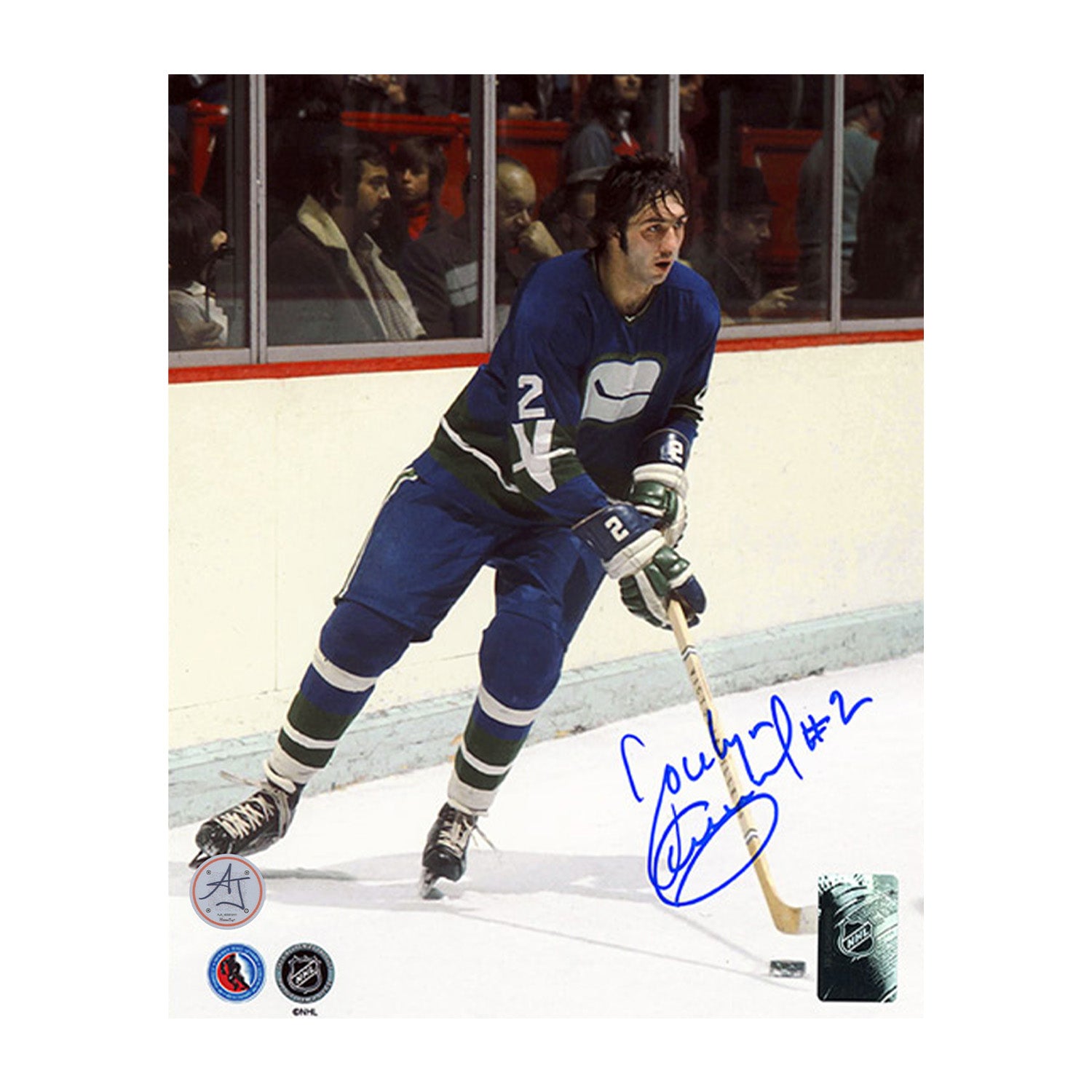 AJ Sports | Jocelyn Guevremont Signed Vancouver Canucks Puck Rush 8x10 Photo