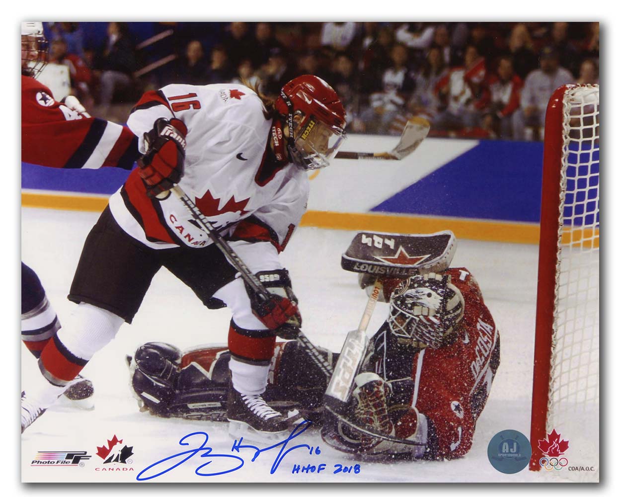 AJ Sports | Jayna Hefford Signed Team Canada Game Action 8x10 Photo with Note