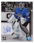 AJ Sports | Connor Hellebuyck Signed Winnipeg Jets Color Isolation 8x10 Photo