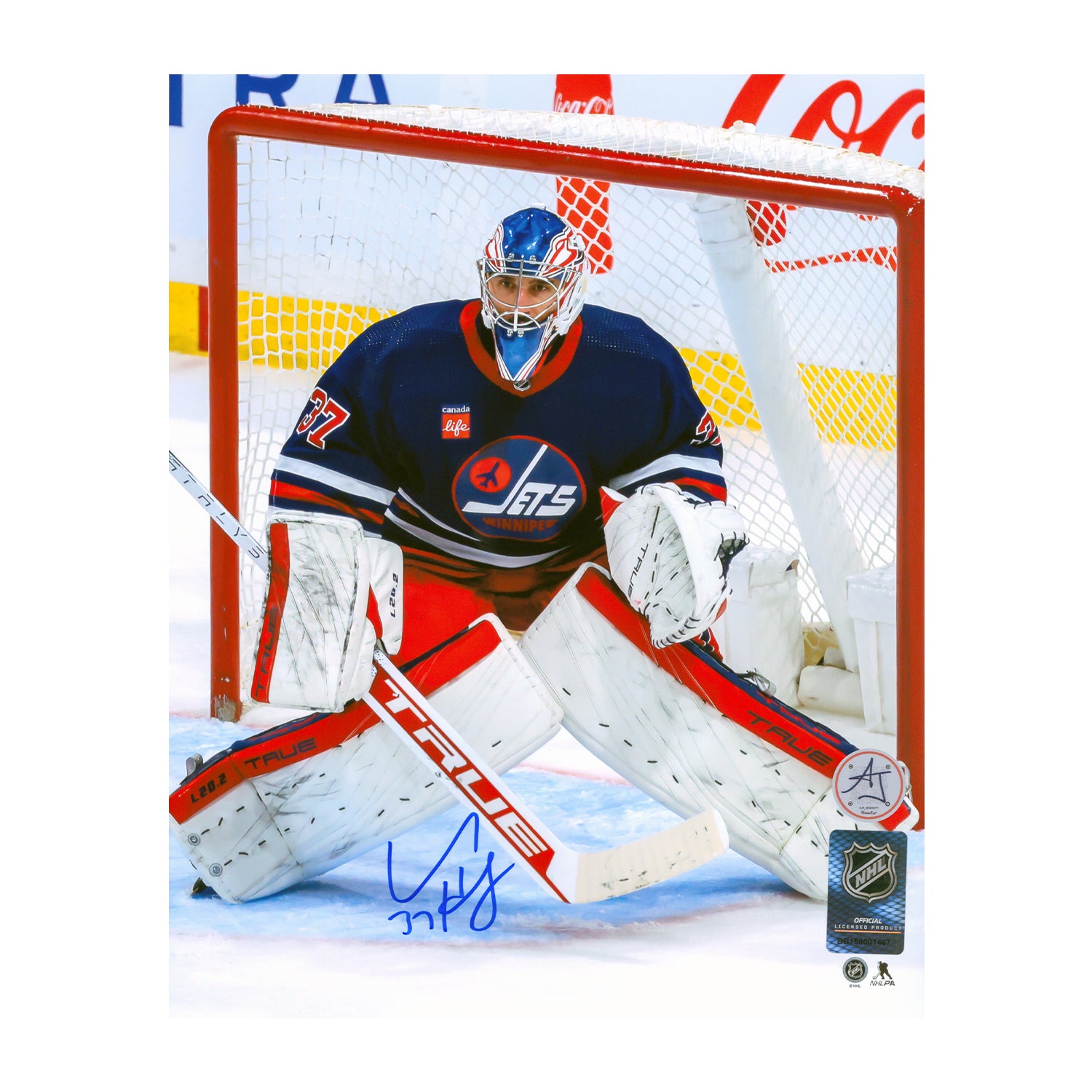 AJ Sports | Connor Hellebuyck Autographed Winnipeg Jets Heritage 8x10 Photo