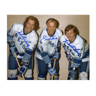 AJ Sports | Gordie Howe, Mark Howe & Marty Howe Signed Houston Aeros WHA 8x10 Photo