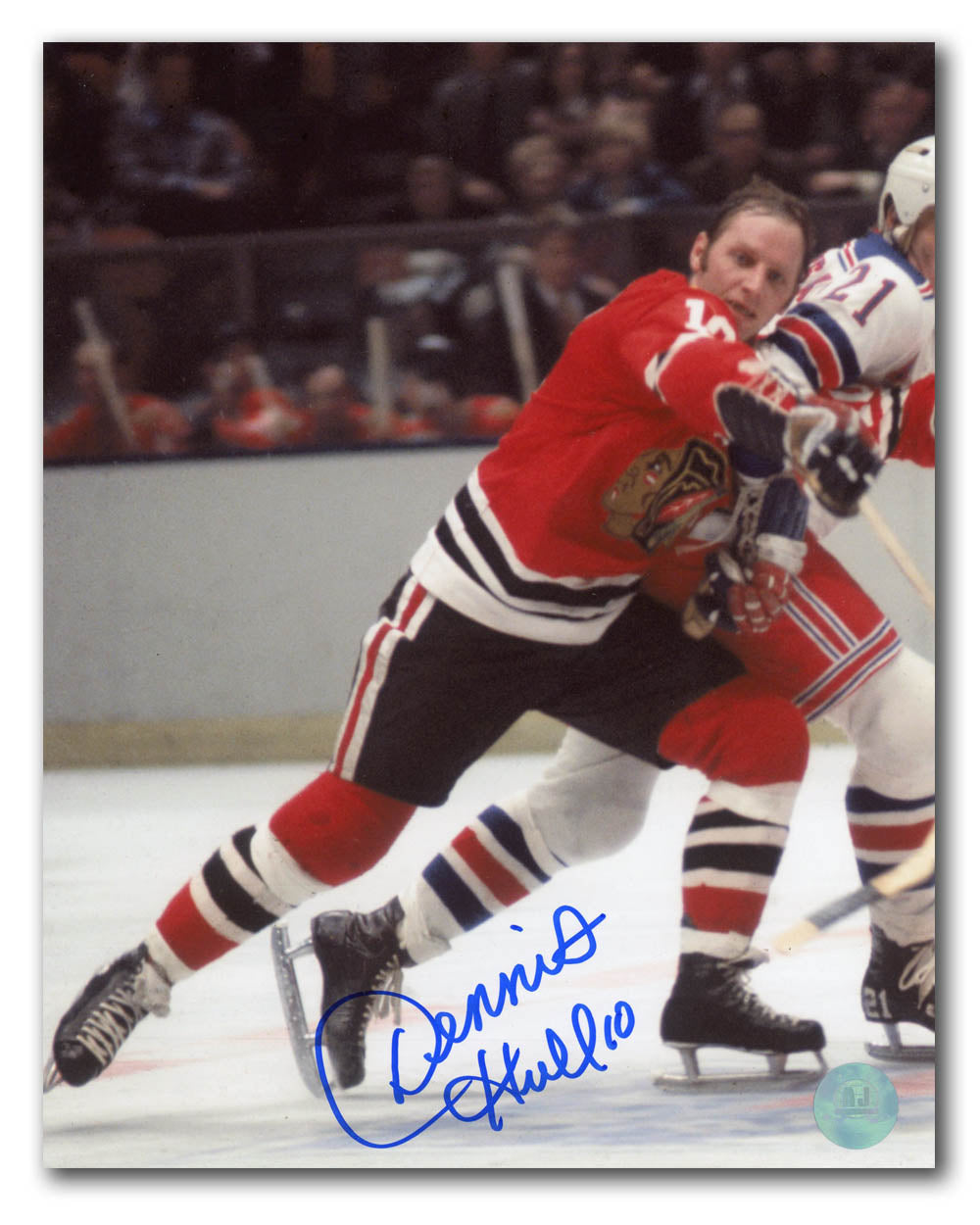 AJ Sports | Dennis Hull Signed Chicago Blackhawks Vintage Hockey 8x10 Photo