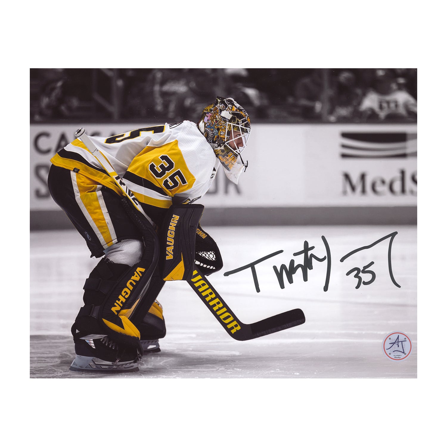 AJ Sports | Tristan Jarry Signed Pittsburgh Penguins Color Isolation 8x10 Photo