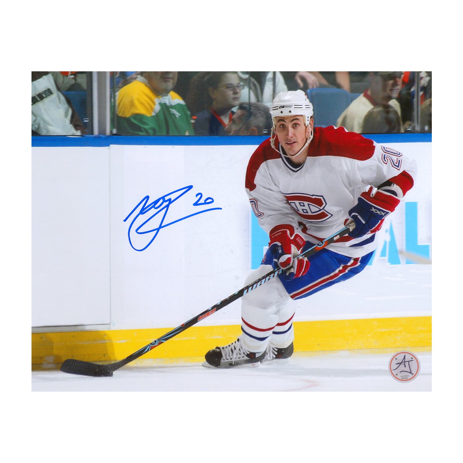 AJ Sports | Mike Johnson Signed Montreal Canadiens Puck Rush 8x10 Photo