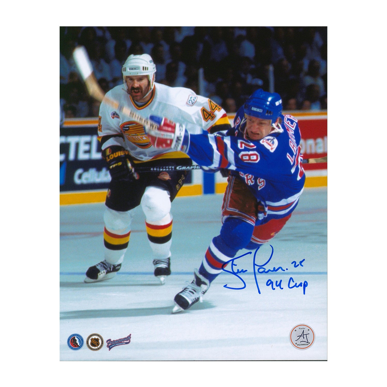 AJ Sports | Steve Larmer Signed New York Rangers 8x10 Photo