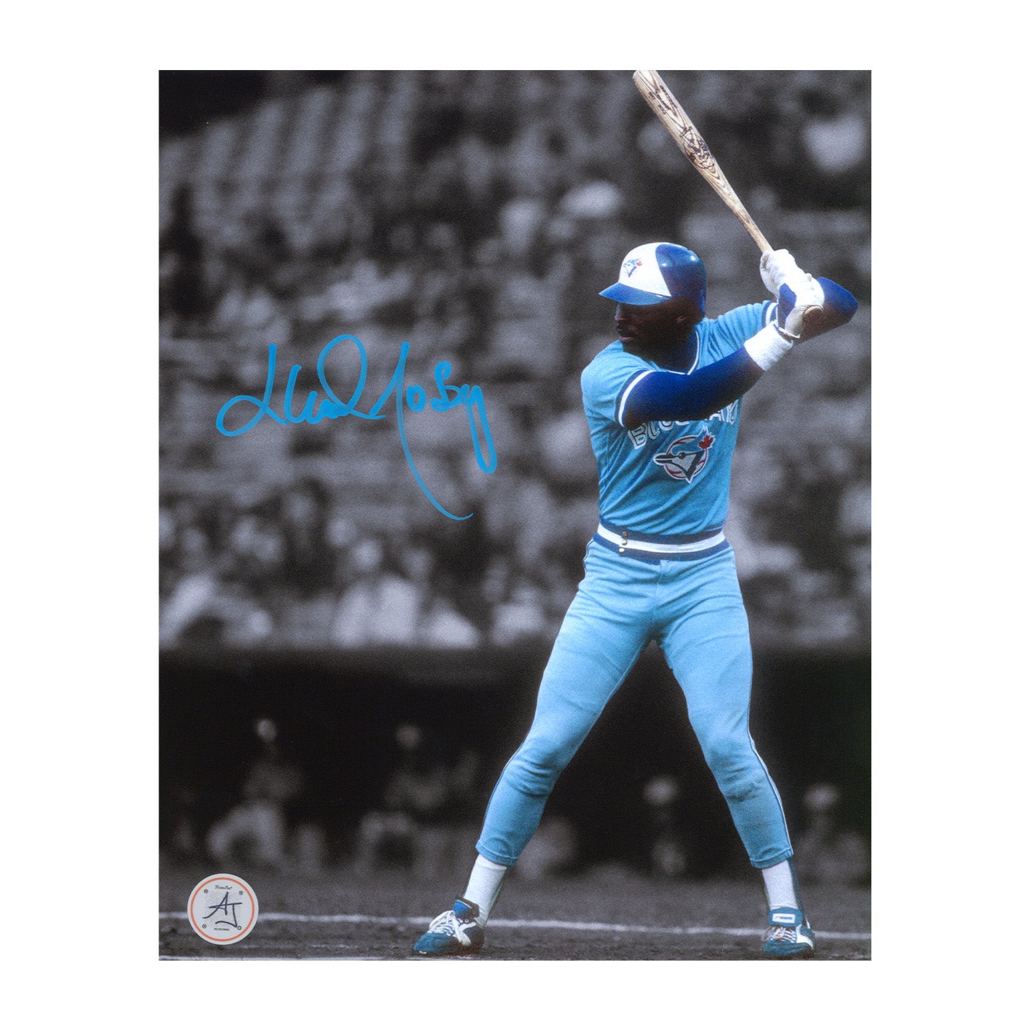 AJ Sports | Lloyd Moseby Autographed Toronto Blue Jays Isolated Batting 8x10 Photo