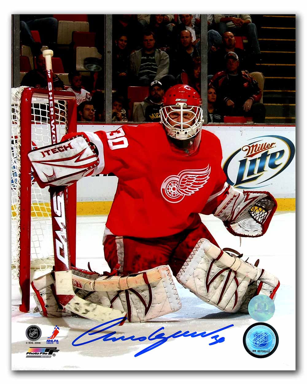 AJ Sports | Chris Osgood Detroit Red Wings Autographed Hockey Goalie 8x10 Photo