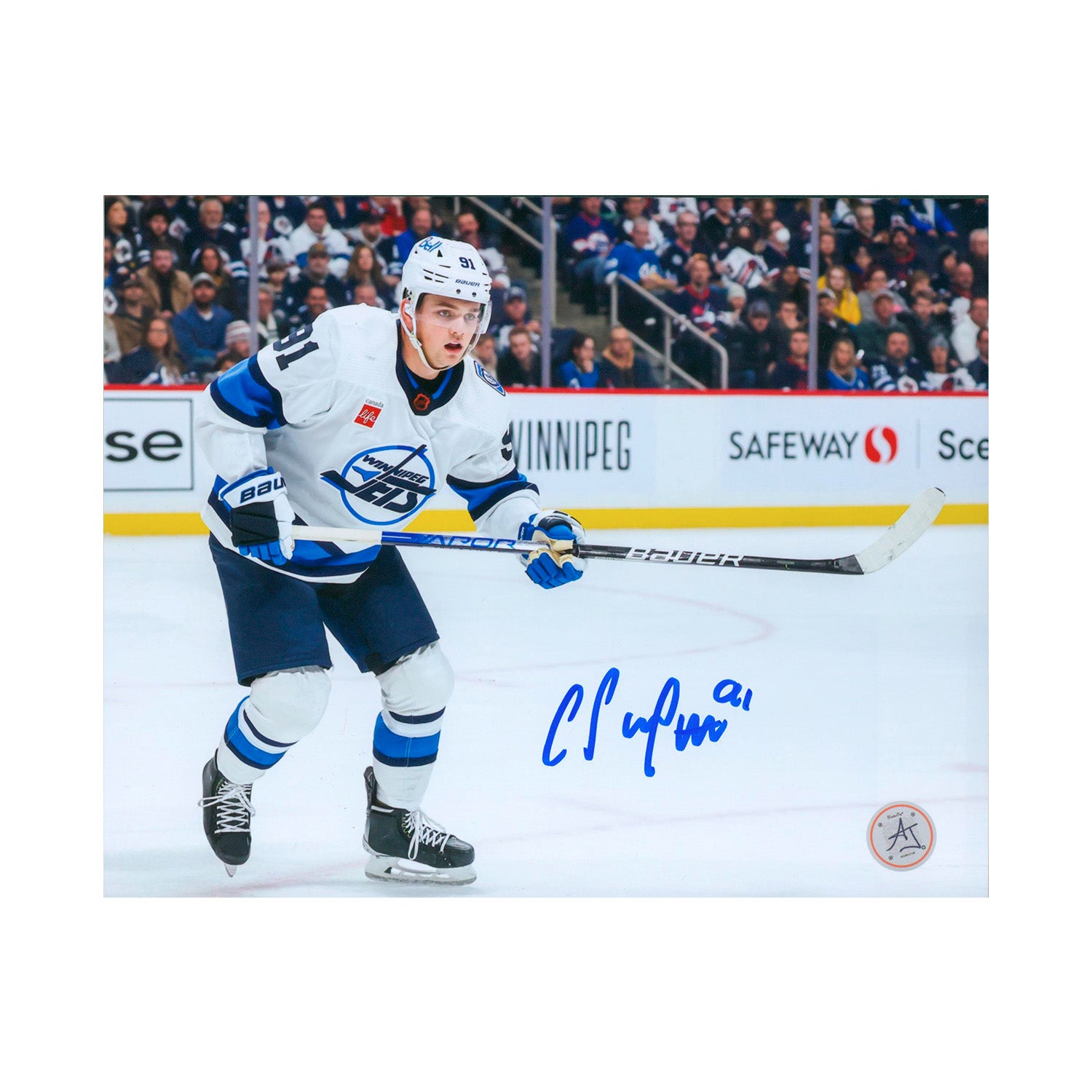 AJ Sports | Cole Perfetti Signed Winnipeg Jets Reverse Retro 8x10 Photo