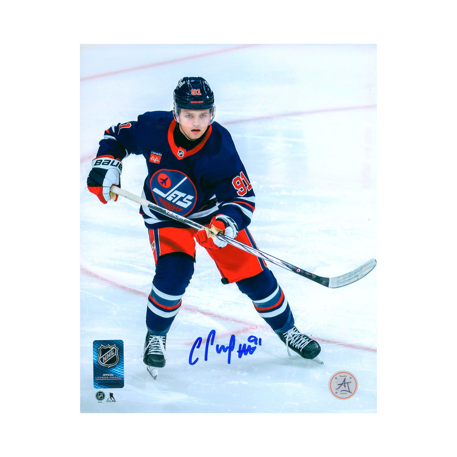 AJ Sports | Cole Perfetti Signed Winnipeg Jets Heritage Hockey 8x10 Photo