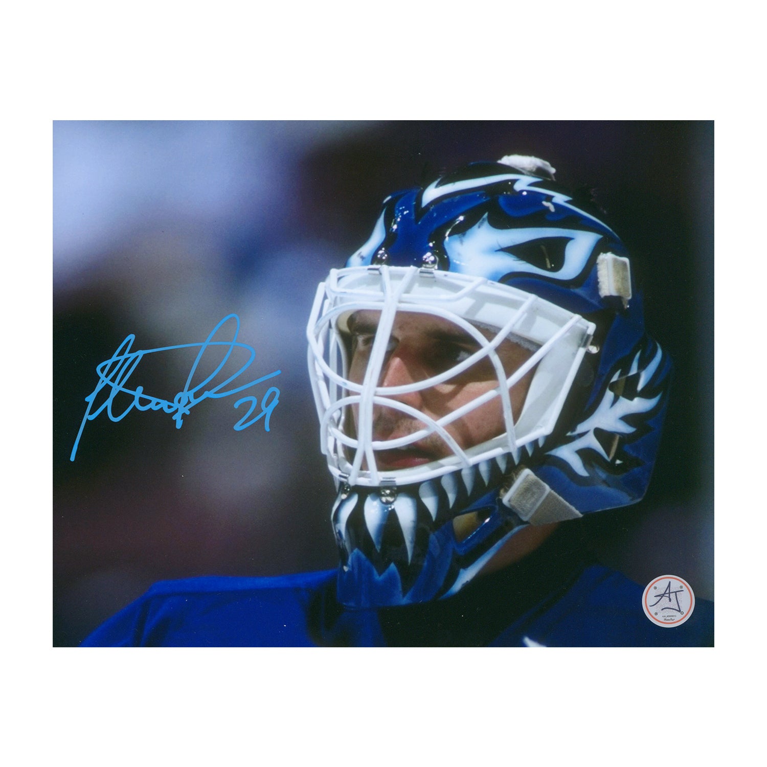 AJ Sports | Felix Potvin Signed Toronto Maple Leafs Mask Close-Up 8x10 Photo