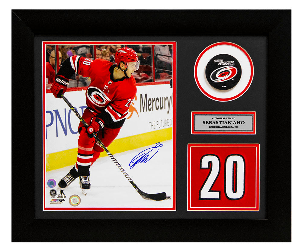 Sebastian Aho Carolina Hurricanes Signed 20x24 Number Frame | AJ Sports.