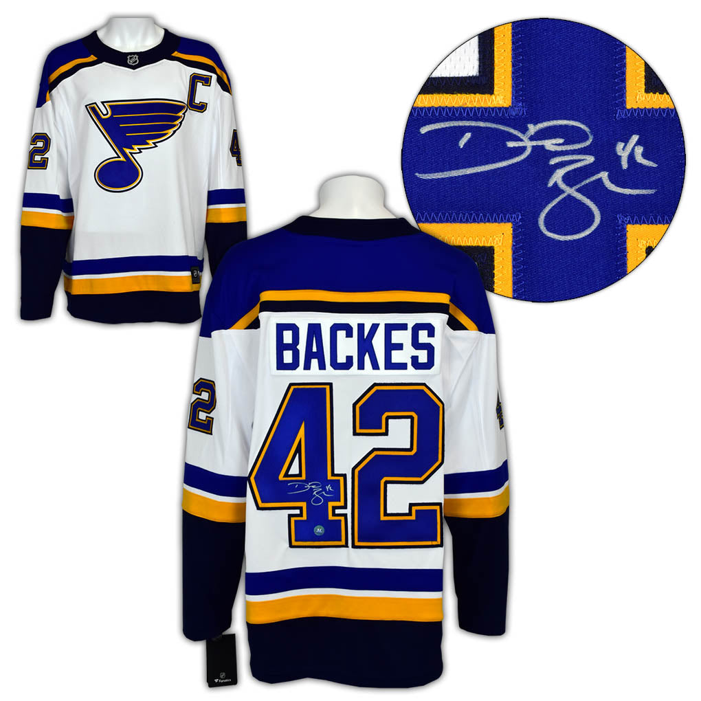 David Backes St Louis Blues Signed White Fanatics Jersey | AJ Sports.