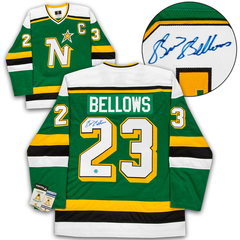 Brian Bellows Minnesota North Stars Signed Retro Fanatics Jersey | AJ Sports.