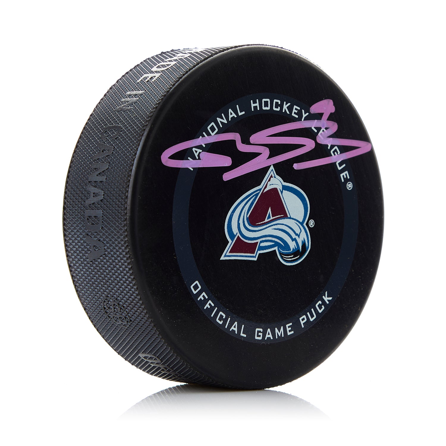 Bowen Byram Colorado Avalanche Signed Official Game Puck | AJ Sports.