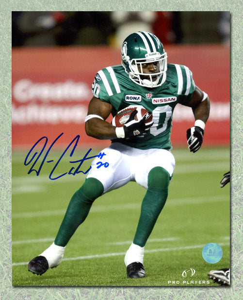 Wes Cates Saskatchewan Roughriders Autographed CFL Football 8x10 Photo | AJ Sports.