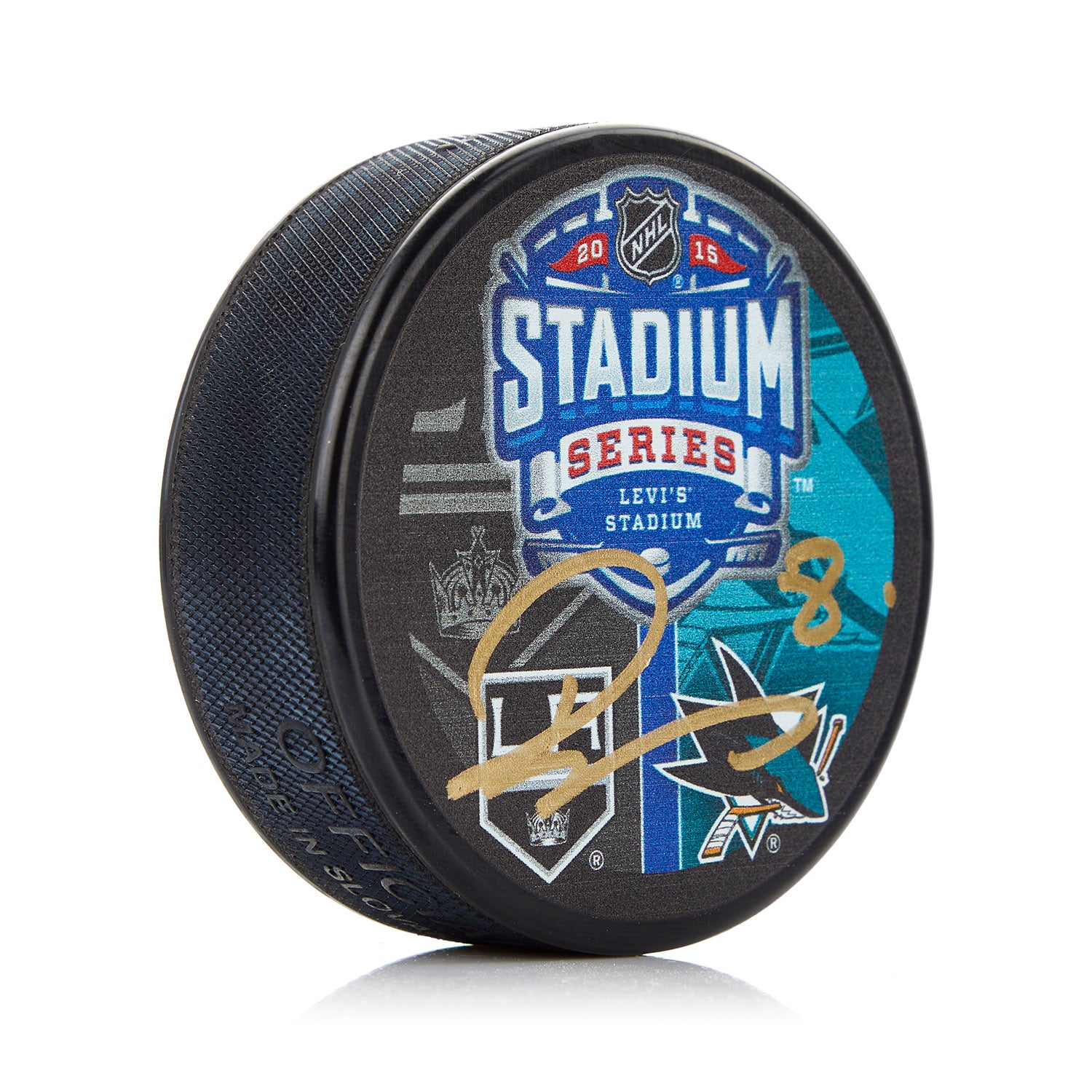 Drew Doughty Los Angeles Kings Signed 2015 Stadium Series Puck | AJ Sports.