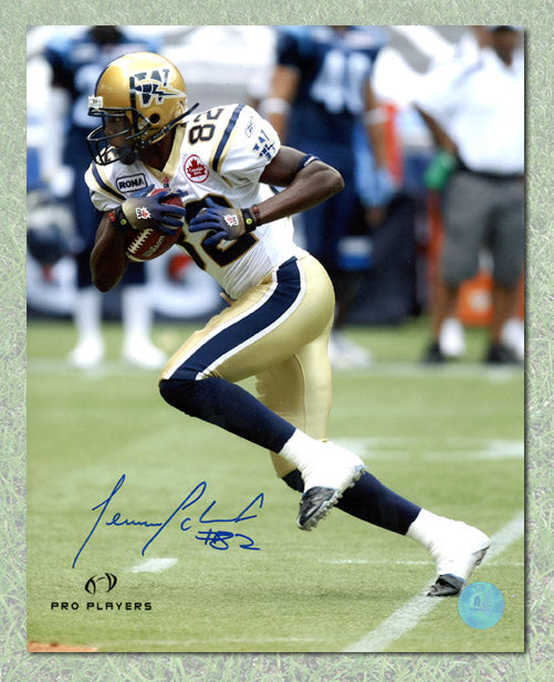 Terrence Edwards Winnipeg Blue Bombers Autographed CFL 8x10 Photo | AJ Sports.