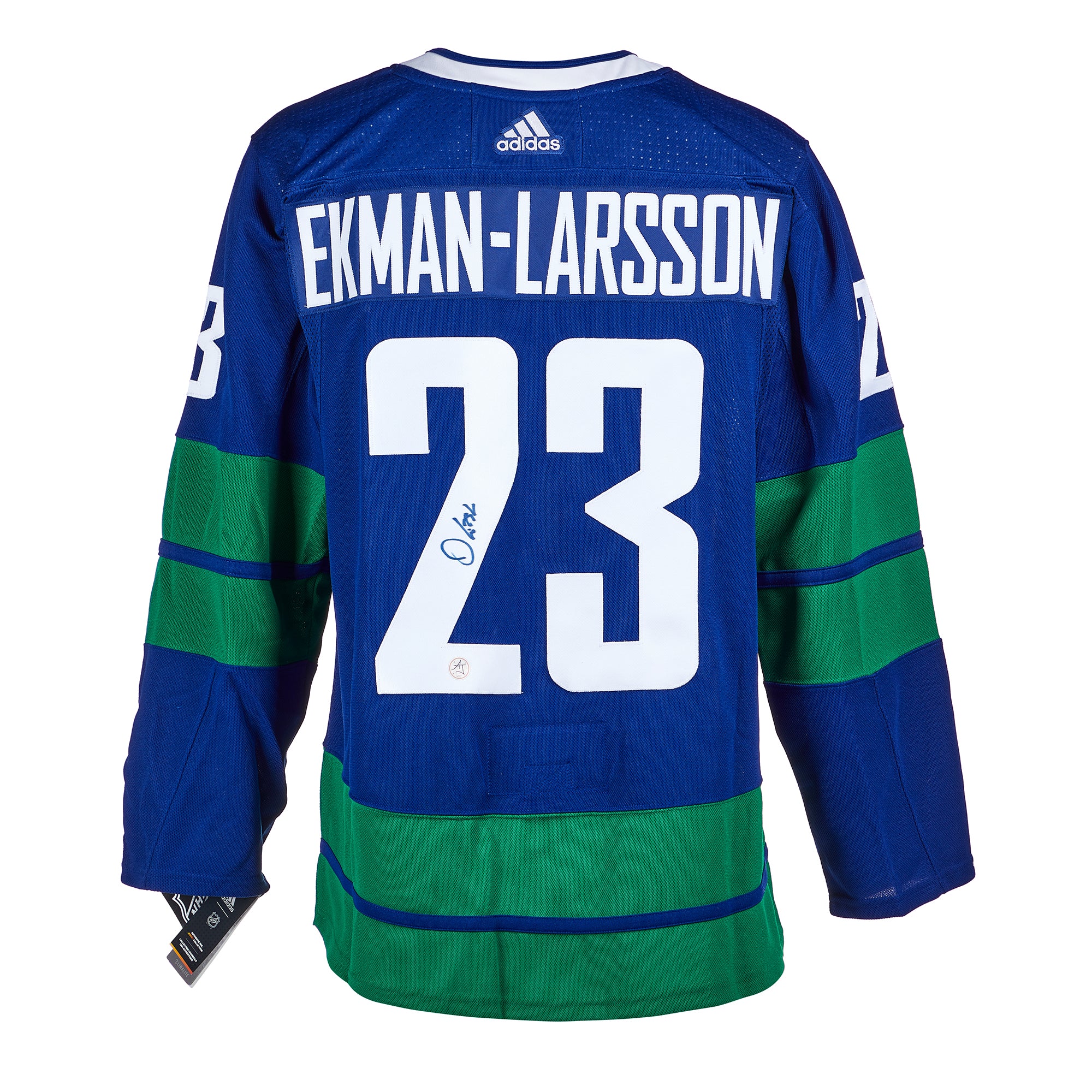 Oliver Ekman-Larsson Vancouver Canucks Signed Stick Logo Alt Adidas Jersey | AJ Sports.