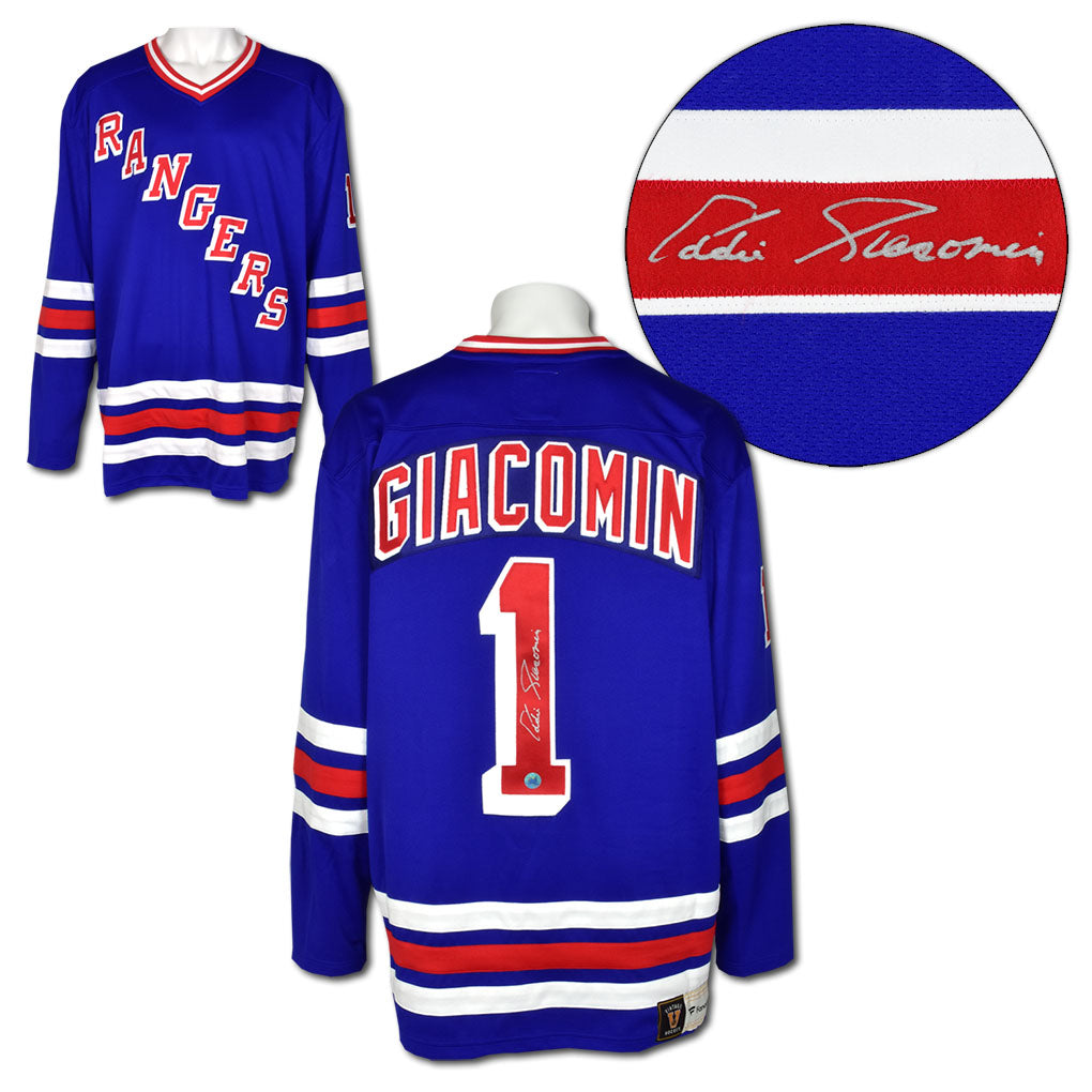 Ed Giacomin New York Rangers Signed Retro Fanatics Jersey | AJ Sports.