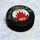 Jocelyn Guevremont Team Canada Autographed 1972 Summit Series Hockey Puck | AJ Sports.