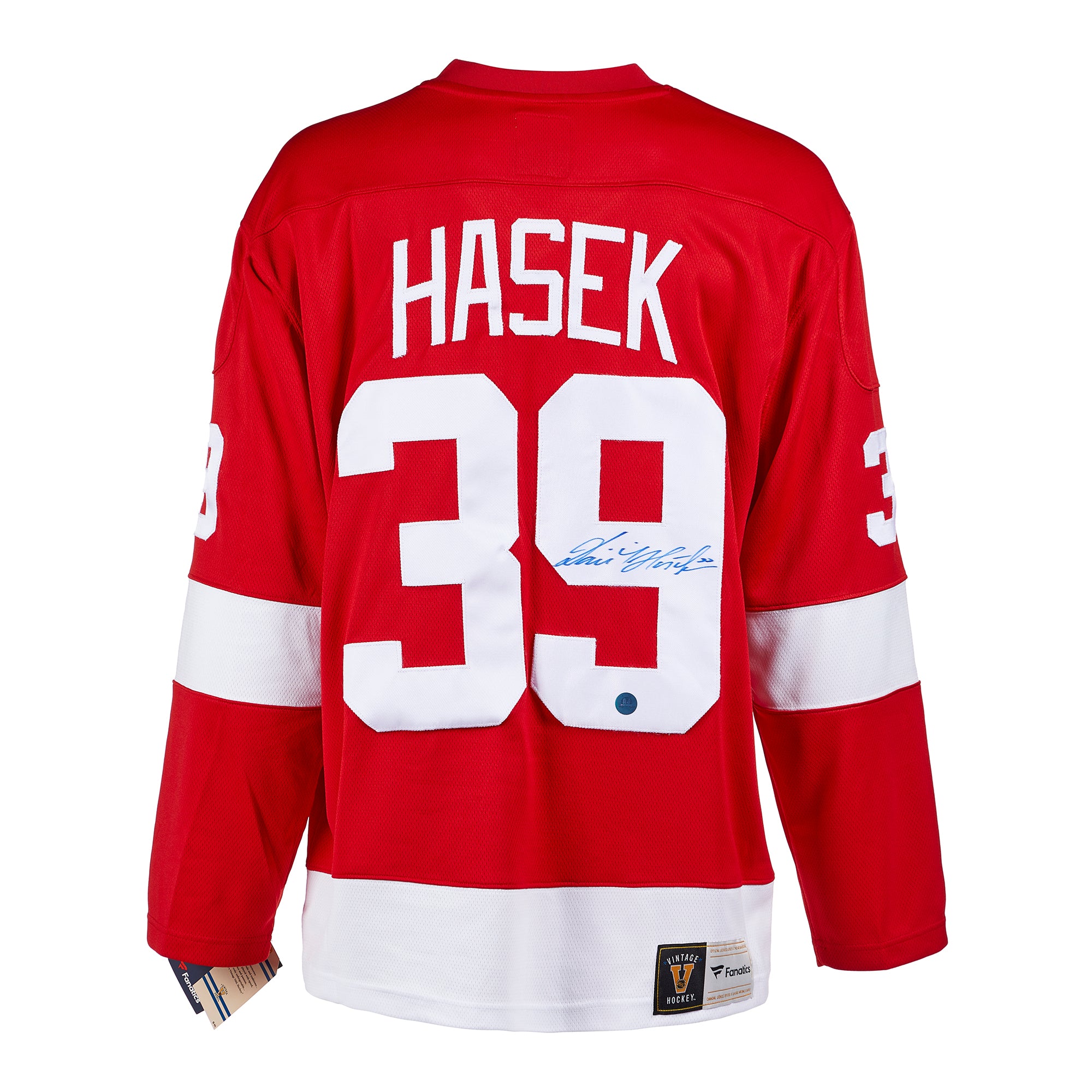 Dominik Hasek Detroit Red Wings Signed Retro Fanatics Jersey | AJ Sports.