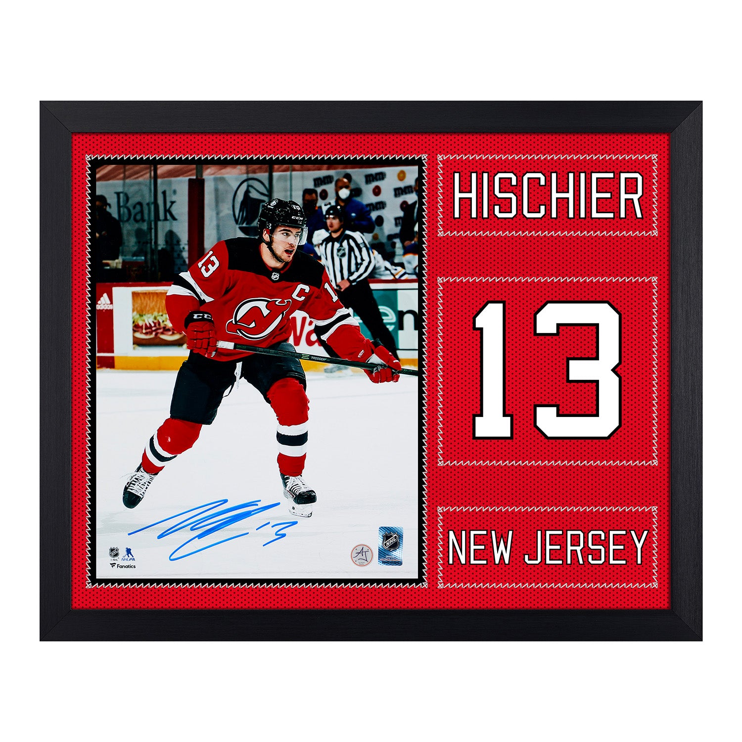 Nico Hischier New Jersey Devils Autographed 8 x 10 Red with Puck Photograph