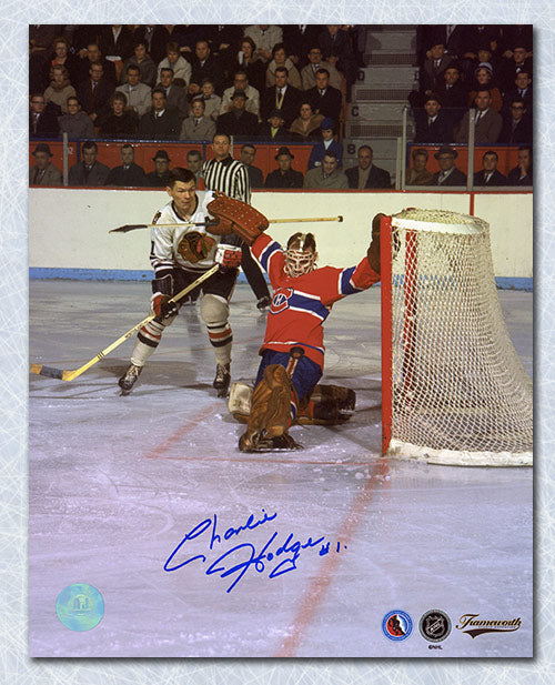 Charlie Hodge Montreal Canadiens SignedSave vs Mikita 8x10 Photo | AJ Sports.