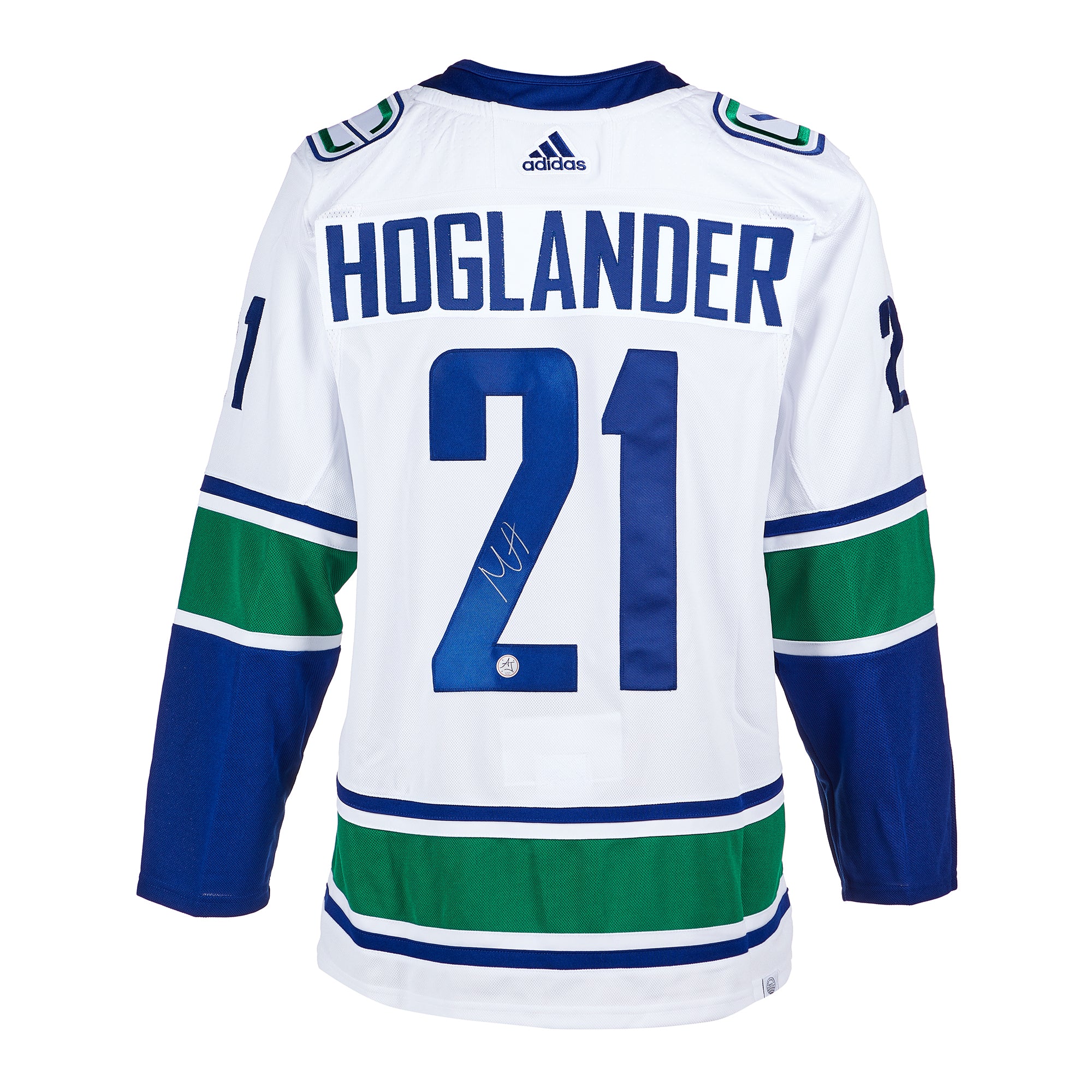 Nils Hoglander Vancouver Canucks Signed White Adidas Jersey | AJ Sports.