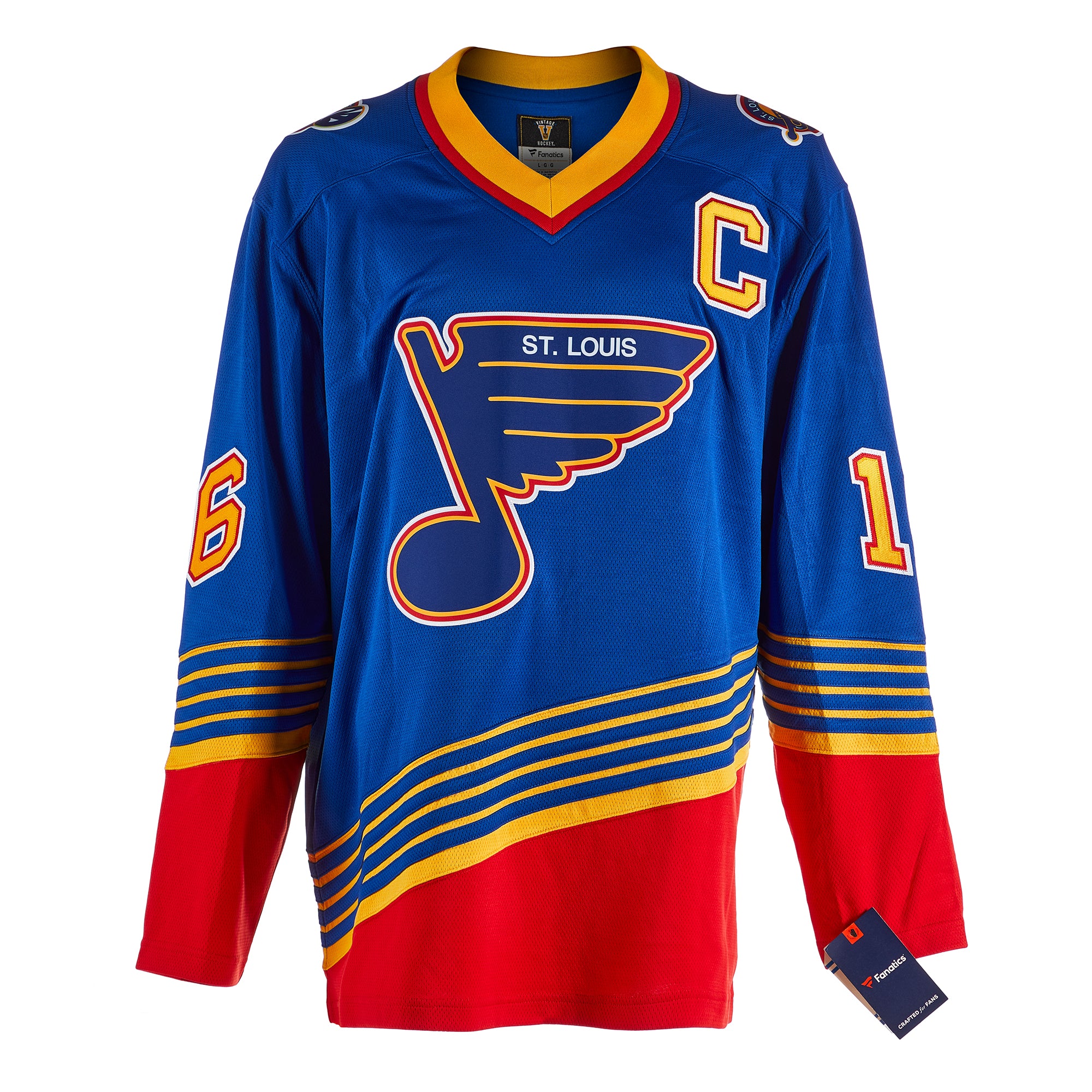 Brett Hull St. Louis Blues Autographed Diagonal Vintage Fanatics Jersey | AJ Sports.