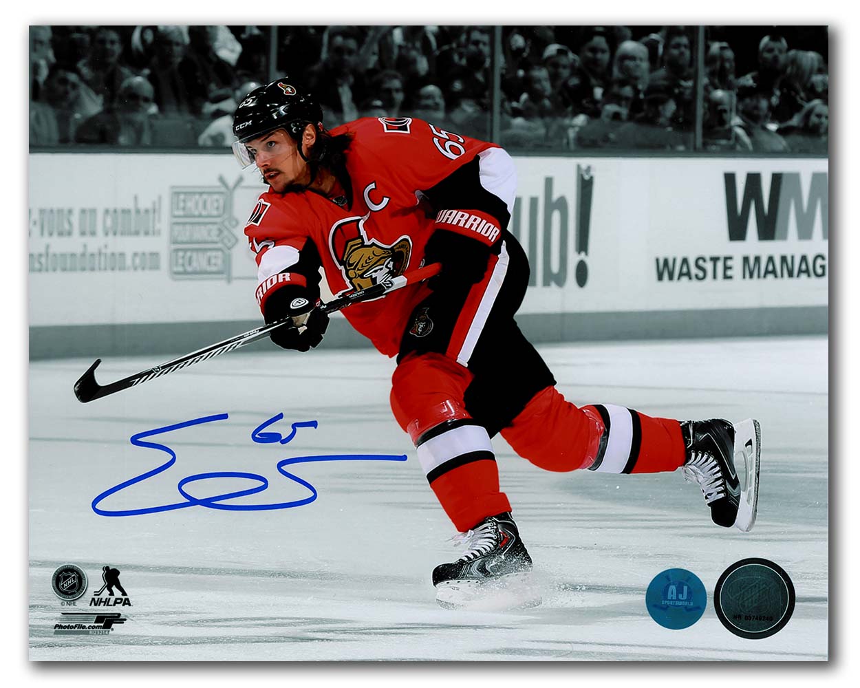 AJ Sports | Erik Karlsson Autographed Ottawa Senators Color Isolation 8x10 Photo