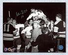 Elmer Lach Montreal Canadiens Autographed Carry Off Celebration 8x10 Photo | AJ Sports.