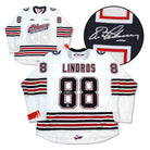 Eric Lindros Oshawa Generals Signed White CHL CCM Jersey | AJ Sports.