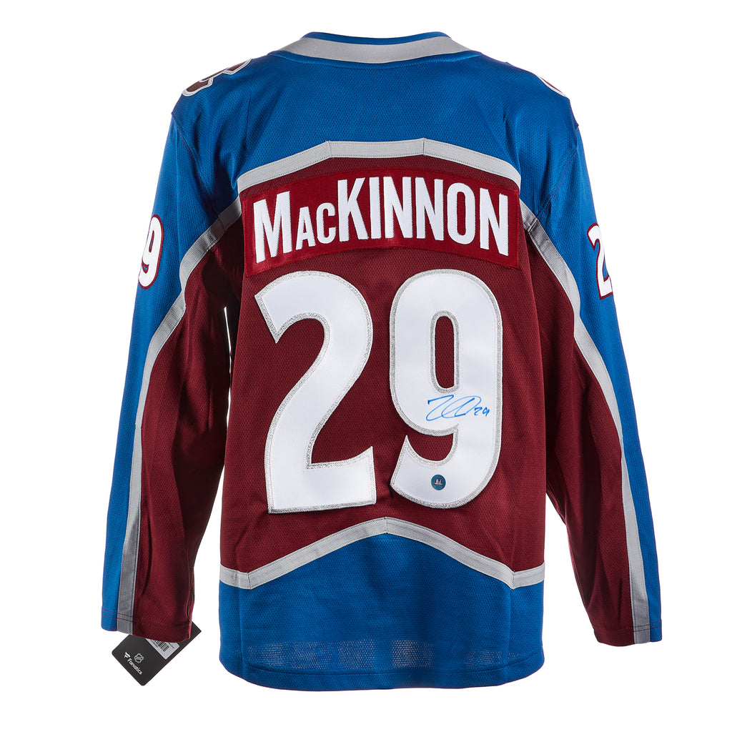 Framed Nathan MacKinnon Colorado Avalanche Autographed White Adidas Authentic  Jersey