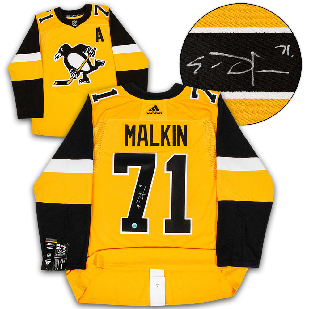Evgeni Malkin Pittsburgh Penguins Autographed Gold Adidas