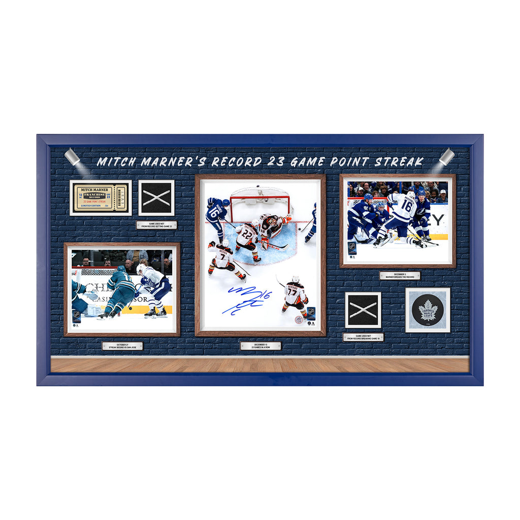 Mitch Marner Toronto Maple Leafs Signed Dated 1st NHL Goal 36x44 Framed  Jersey
