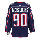 Elvis Merzlikins Columbus Blue Jackets Autographed Adidas Jersey | AJ Sports.