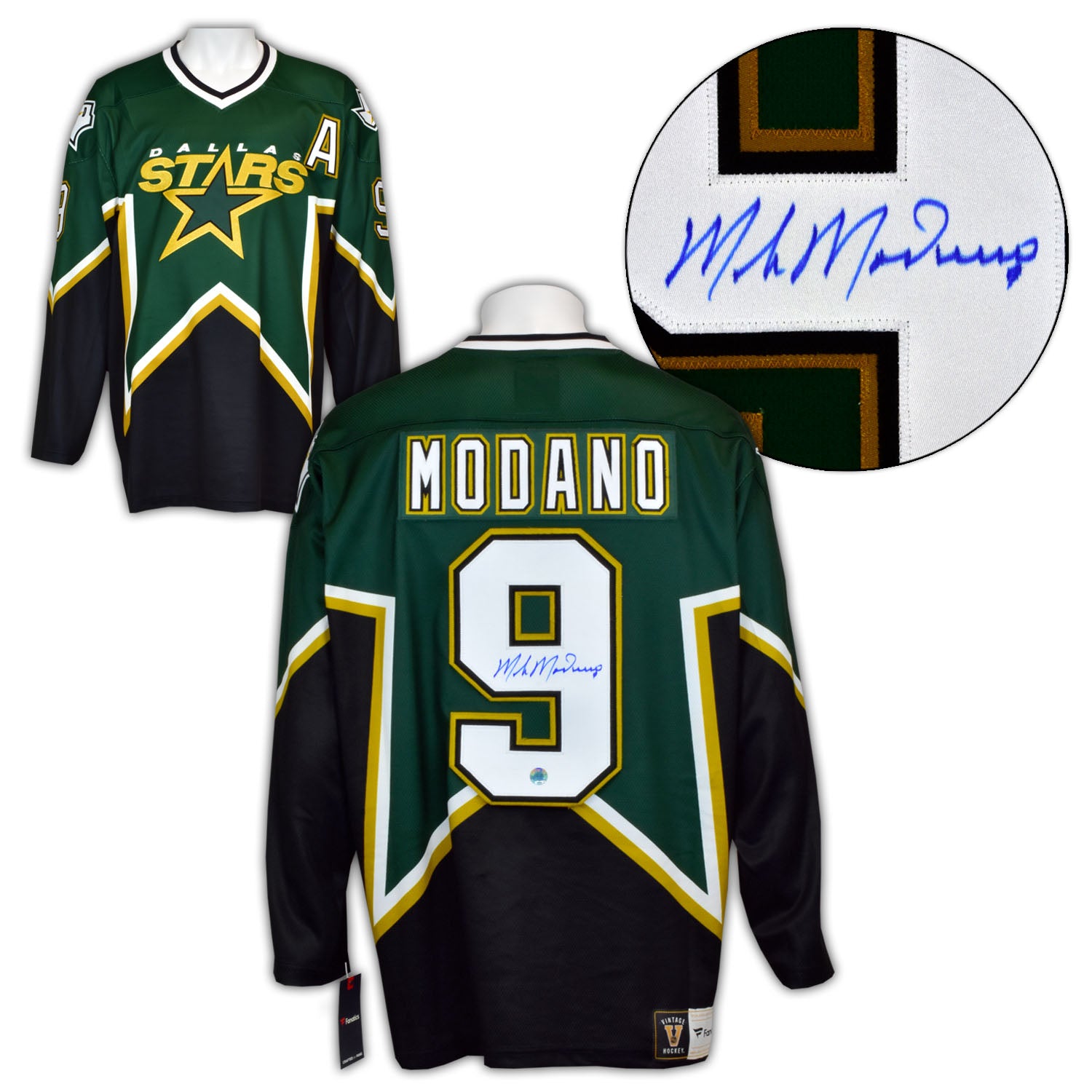 Framed Minnesota North Stars Mike Modano Autographed Signed Jersey