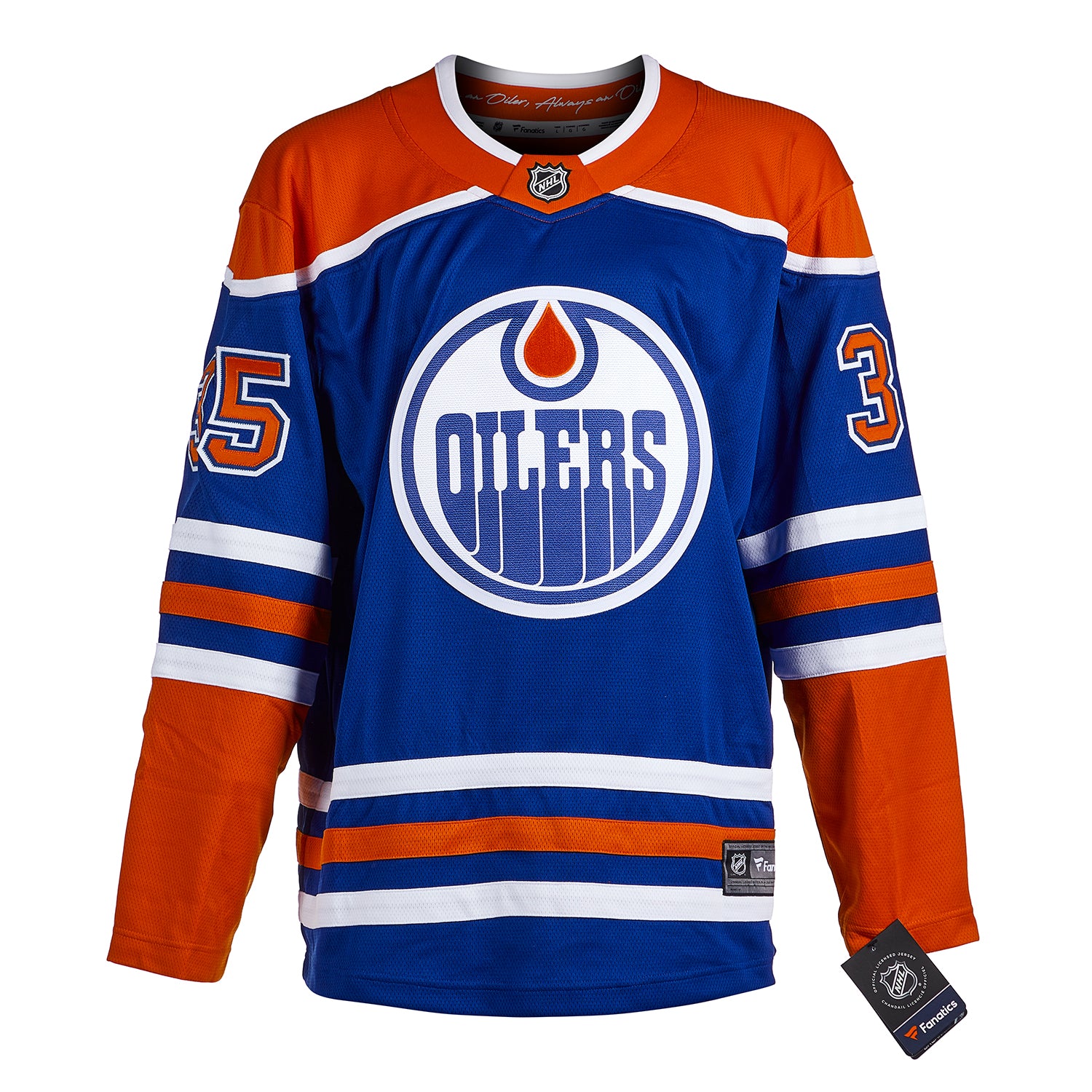 Andy Moog Edmonton Oilers Autographed Fanatics Jersey | AJ Sports.